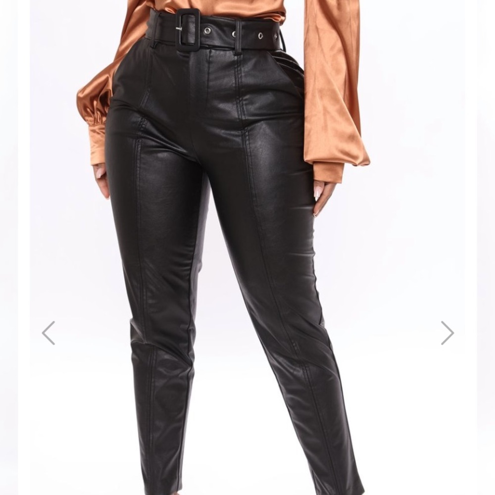 Fashion Nova Faux leather pants.